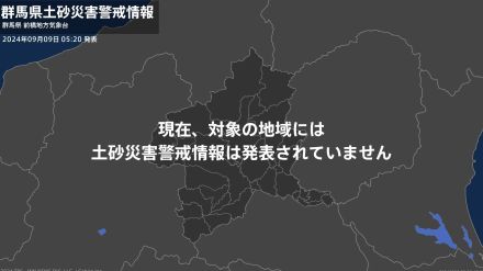 ＜解除＞【土砂災害警戒情報】群馬県・前橋市、高崎市、桐生市、富岡市、安中市