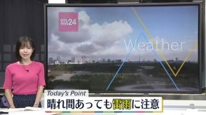 【天気】広範囲に日差し　関東や東北南部中心に急な雷雨に注意