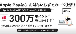 PayPay「Apple Pay利用で300万ポイントを山分け！」キャンペーン