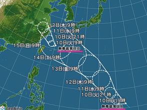 台風が11日にかけて相次いで発生か　宮古島の北にある熱帯低気圧も台風に発達予想