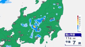 関東甲信では連日“バケツをひっくり返したような”激しい雷雨か　11日夜遅くにかけて土砂災害や低地の浸水などに注意・警戒【12日（木）午前3時までの雨風シミュレーション・10日午後4時半更新】