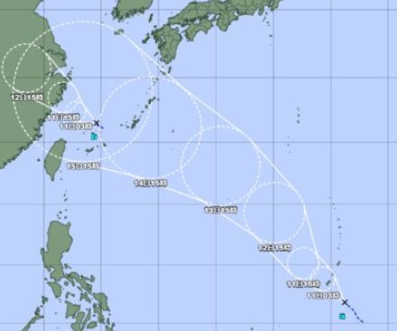 マリアナ諸島付近の熱帯低気圧、11日午前3時に台風の見込み　14日ごろ沖縄本島の東に接近か