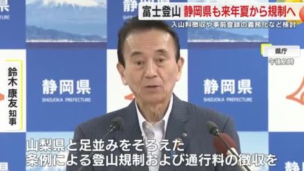 静岡・鈴木知事「 山梨県と足並みをそろえた規制と通行料徴収を」　富士登山の規制導入へ