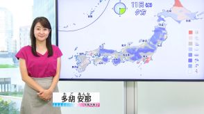 【動画】11日の天気 - 猛暑収まらず　激しい雷雨も　台風13号は三連休に沖縄方面へ（11日7時更新）