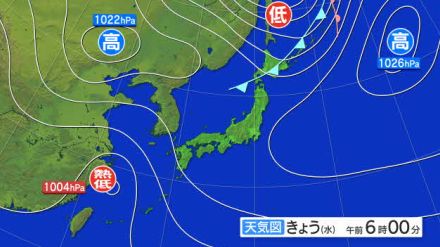 きょうも厳しい暑さが続く見込み…午後は大気の状態不安定になり大雨のところも