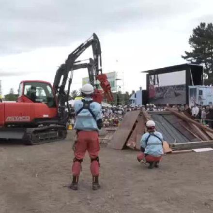 【約4000人が防災訓練】地元建設会社が地域全体の防災意識向上のため毎年実施　放水体験・地震体験・カレーの炊き出しも　北海道帯広市