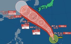 【台風情報 12日午前6時更新】台風13号（バビンカ）14日から15日頃 南西諸島へ　最大瞬間風速50メートルの猛烈な風【雨風の動き予測】一部の電柱が倒壊、建物の一部が飛散のおそれ