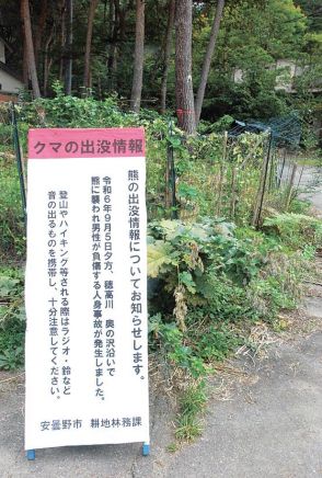 熊の目撃件数が集落内で急増　長野県安曇野市穂高の山麓エリアを中心に