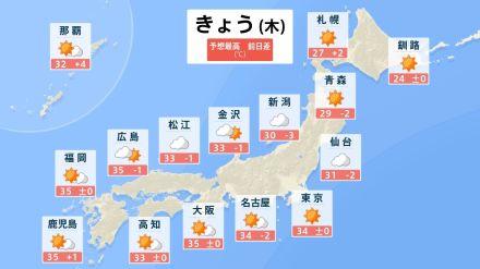 12日午前　山形県の天気と全国の週間天気