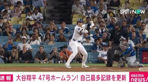 大谷翔平、3試合ぶり47号ソロHR 2021年の自己最多記録を更新