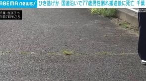 国道沿いで77歳男性倒れ搬送後に死亡 ひき逃げか 千葉・我孫子市