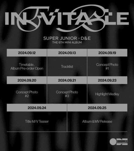 SUPER JUNIOR-D&E、6thミニアルバム「INEVITABLE」を9月25日にリリース