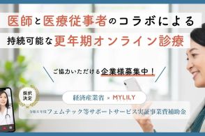 【更年期オンライン診療事業】「MYLILY」提供会社が経産省の「フェムテック等サポートサービス実証事業費補助金」に採択