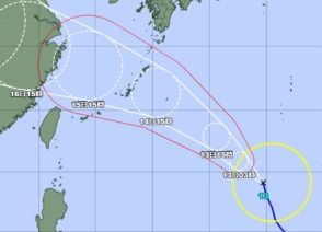 台風13号　14日夜にかけて、強い勢力で沖縄本島に接近見込み　14日未明にも大東島地方に暴風警報発表か【13日午前6時現在】