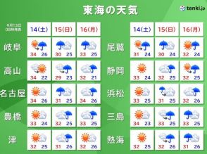 東海地方　3連休も天気の急変に注意　来週後半は雨の日が増える　新たな台風発生か