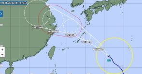 台風13号、速度早まる　14日明け方に大東島、夕方ごろ沖縄本島が暴風の見込み（13日正午現在）