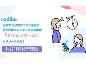 radiko、過去30日のラジオ番組を無制限で聴ける「タイムフリー30」--今秋開始へ