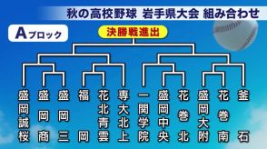 秋の高校野球県大会組み合わせ　花巻東は千厩・水沢の勝者と　一関学院は盛岡中央・花巻北の勝者と　岩手県