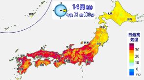 三連休初日も西～東日本で35℃超え続出　太宰府は国内最多56日目の猛暑日に　連休最終日にかけても蒸し暑さ続く