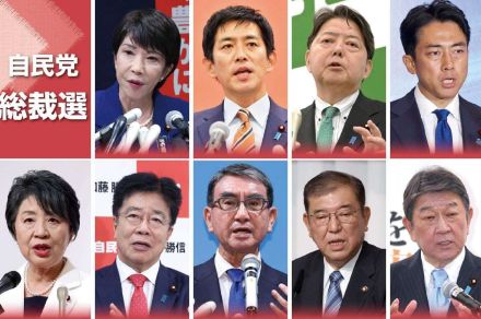 自民党総裁選 、各派閥議員の推薦を可視化　麻生派は37人が7候補の推薦人に