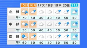 【大雨情報　長野】あす15日昼過ぎから夜のはじめにかけて雷伴った激しい雨のところも　気象台が土砂災害などに注意呼びかけ