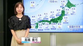 【動画】15日の天気 - 広範囲で雨　雨脚強まる所も　台風13号　奄美は暴風に厳重警戒（14日19時更新）