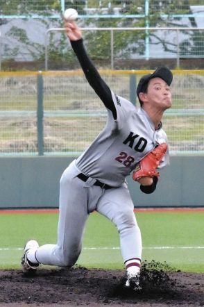 「甲南大初のプロ野球選手になりたい」 プロ注目右腕・岡本駿、３球団スカウトの前で登板【阪神大学野球】