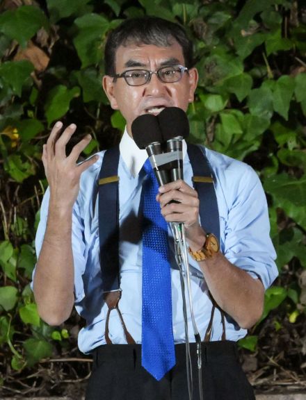 河野氏「名古屋市長交代を」　マイナ活用に慎重で当てこすり