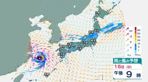 関東甲信や東北・北陸・東海では雷伴った非常に激しい雨が降り大雨の恐れ　前線が南下して雨の範囲が広がる見通し【16日（月祝）午後9時までの雨風のシミュレーション・15日正午更新】