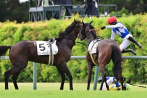 中京新馬戦で落馬アクシデント連続　ルメール騎乗馬が直線で内ラチに…岩田康誠騎乗馬は入線後に外ラチへ