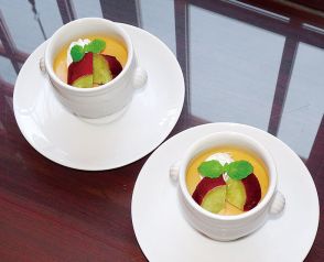 洋風町家と奏でる味　川越アートカフェ　エレバートの「さつまいもプリン」　濃厚かつ滑らかな食感　コーヒーだけでなくクラフトビールともなじむ