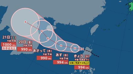 【台風情報】台風のたまごが発生　きょう台風15号へ発達か【進路予想】