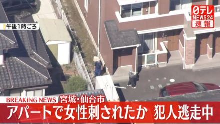 アパートで女性刺される　犯人逃走中　宮城・仙台市