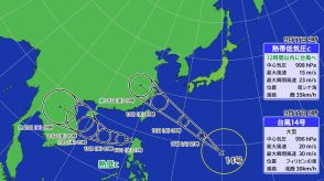 【台風情報】台風14号に続き…15号も発生か　次の3連休も秋雨前線活発化で全国的に雨予想　最新進路・雨風シミュレーション