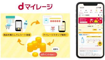 ドコモ「dマイレージ」開始、レシートとバーコードの登録でポイントがたまる