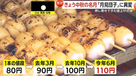 中秋の名月「月見団子」に異変　押し寄せてきた“値上げの波”80円から110円に…“令和の米騒動”でさらなる値上げも　東京・板橋区