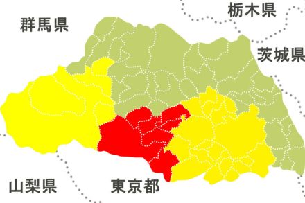 【速報】埼玉に大雨警報（土砂災害）を発令、南西部は要注意　全域すでに雷注意報が継続中　南中部・秩父地方には大雨注意報