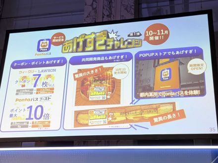 「Pontaパス」会員向けにポイント10倍などの「あげすぎチャレンジ」、10月2日～