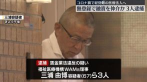 医療法人へ無登録でコロナ融資仲介か　3人逮捕