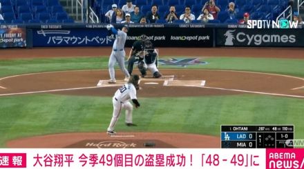 ドジャース・大谷翔平、今シーズン49個目の盗塁に成功 「48-49」に