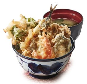 天丼てんや 秋のメニュー「国産秋天丼」播磨灘産牡蠣・三陸産サンマ・静岡産幸海老などの4種天ぷら、そばとのセットや「スイートポテト天ぷら」も