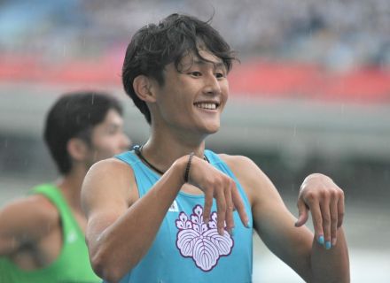 【陸上】鵜澤飛羽、100mで自己新10秒25「優勝狙いたい」　200mも出場予定／日本インカレ