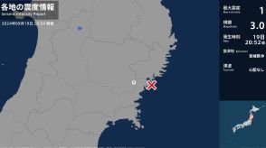 岩手県で最大震度1の地震　岩手県・一関市