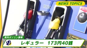 栃木県内のレギュラーガソリン価格１７３円４０銭　１０銭値下がり