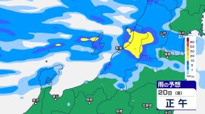 新潟県下越などで断続的に激しい雷雨が続く　低地の浸水や土砂災害に警戒を【20日夕方までの雨のシミュレーション・20日午前10時更新】