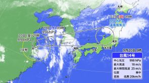 なぜ?台風14号「プラサン」日本へ向けて急カーブ 「台風としての寿命が延びたから」 温帯低気圧に変わった後も発達し… 大雨のおそれ　最新進路・雨風シミュレーション 【台風情報】