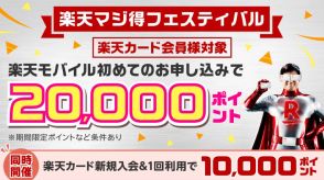 楽天モバイルと楽天カードが共同キャンペーン、最大3万ポイント還元