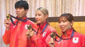 パリ五輪 フェンシング競技メダリスト　敷根崇裕、江村美咲、上野優佳の3人が地元に凱旋　大分