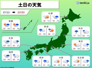 21日と22日は全国的に大雨　土砂災害や低い土地の浸水、河川の増水に厳重警戒