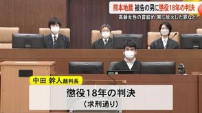 熊本地裁「卑劣かつ身勝手な犯行」高齢女性の首絞め家に放火した罪などに問われた男に懲役１８年の判決